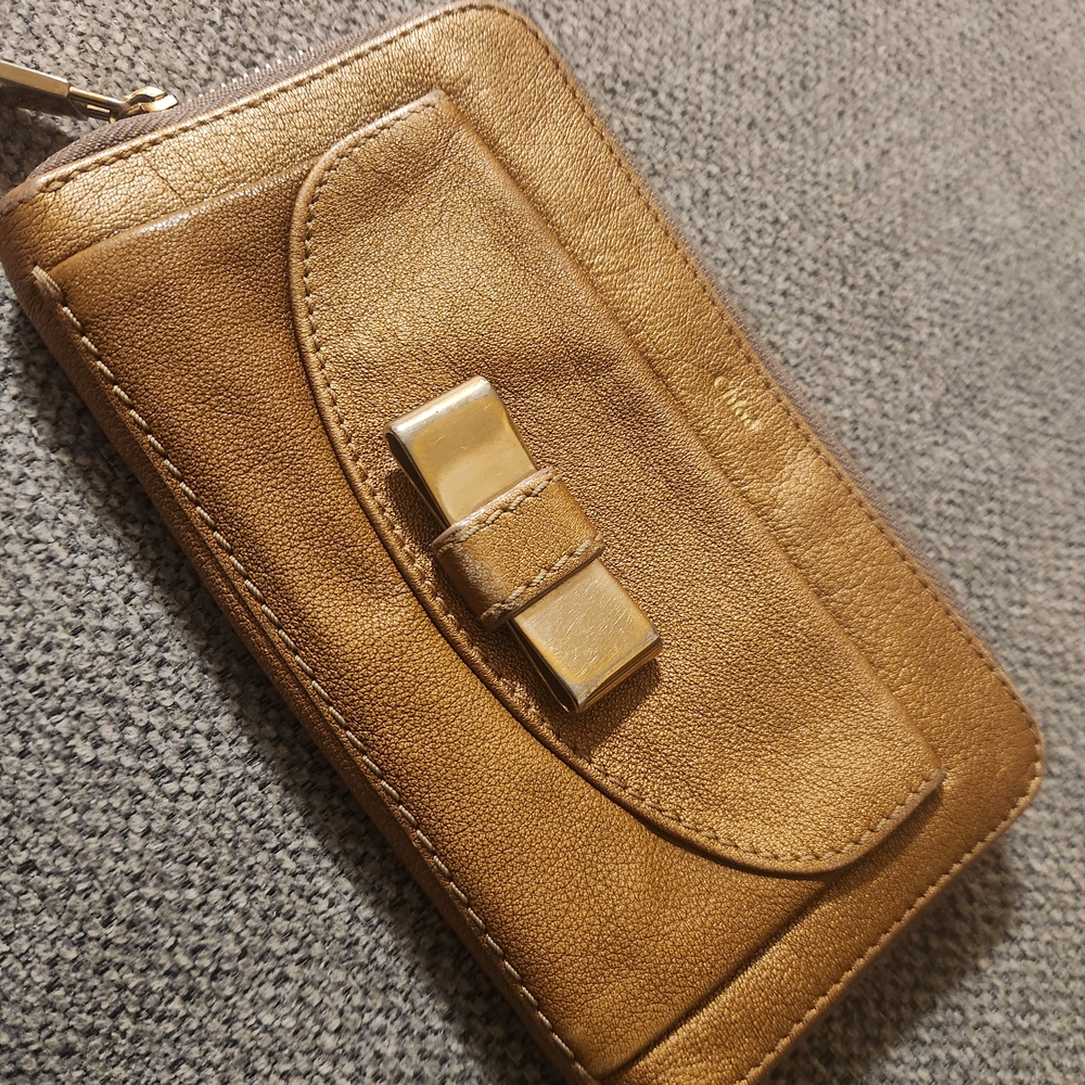 Chloe Gold-Tan Leather Wallet